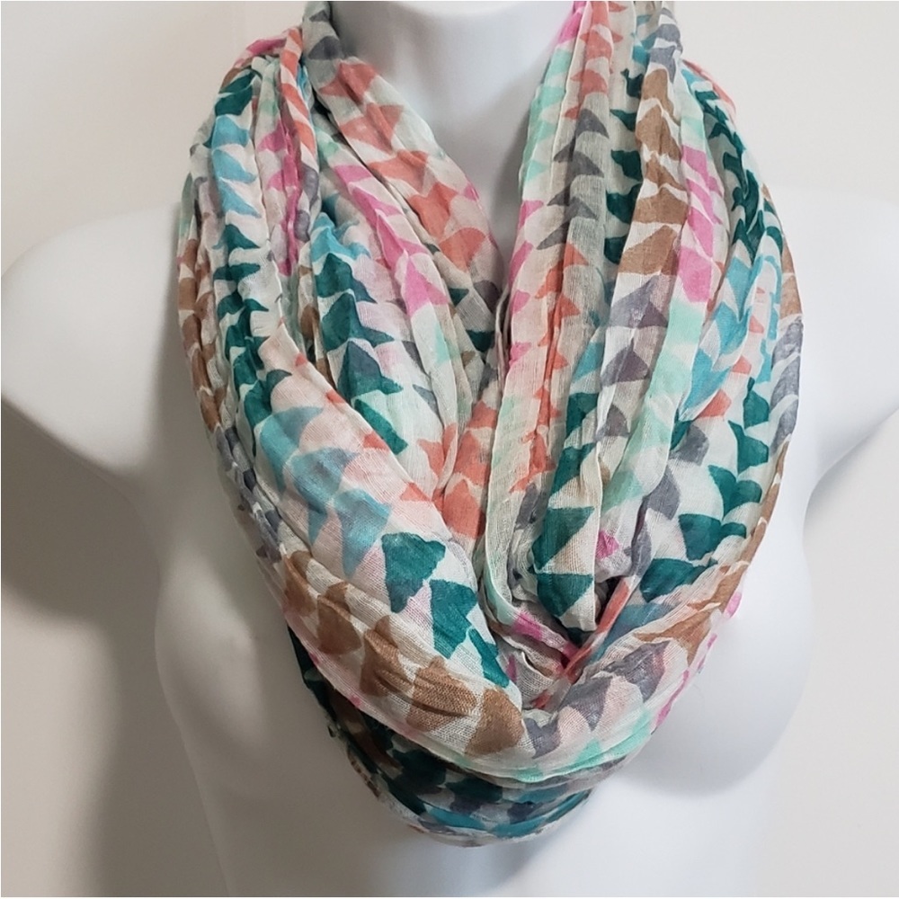 Pastel Triangle Print Infinity Scarf - Picture 1 of 4